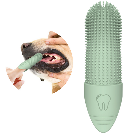Silikonowa szczoteczka do zębów dla psa, kota PRO - zielona
