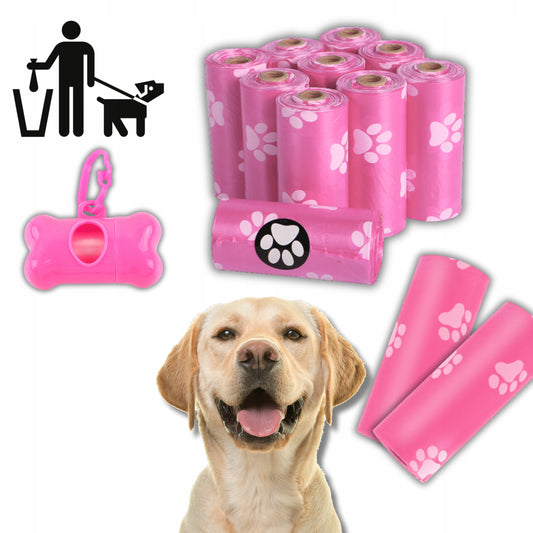 Worki na psie odchody 300szt + etui - różowe