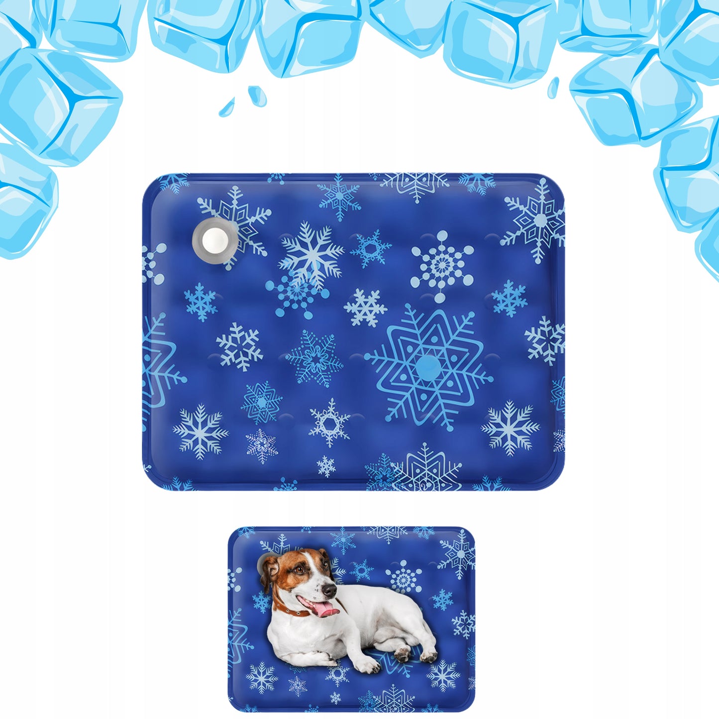 Mata chłodząca 40x30cm dla psa i kota na lato żelowa wodoodporna - niebieska