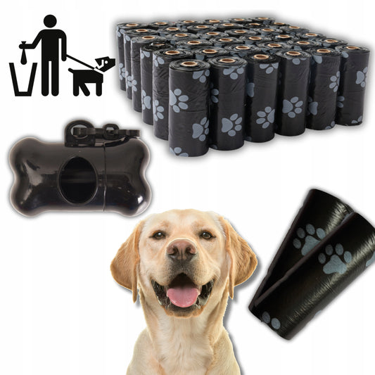 Worki na psie odchody 300szt + etui - czarne