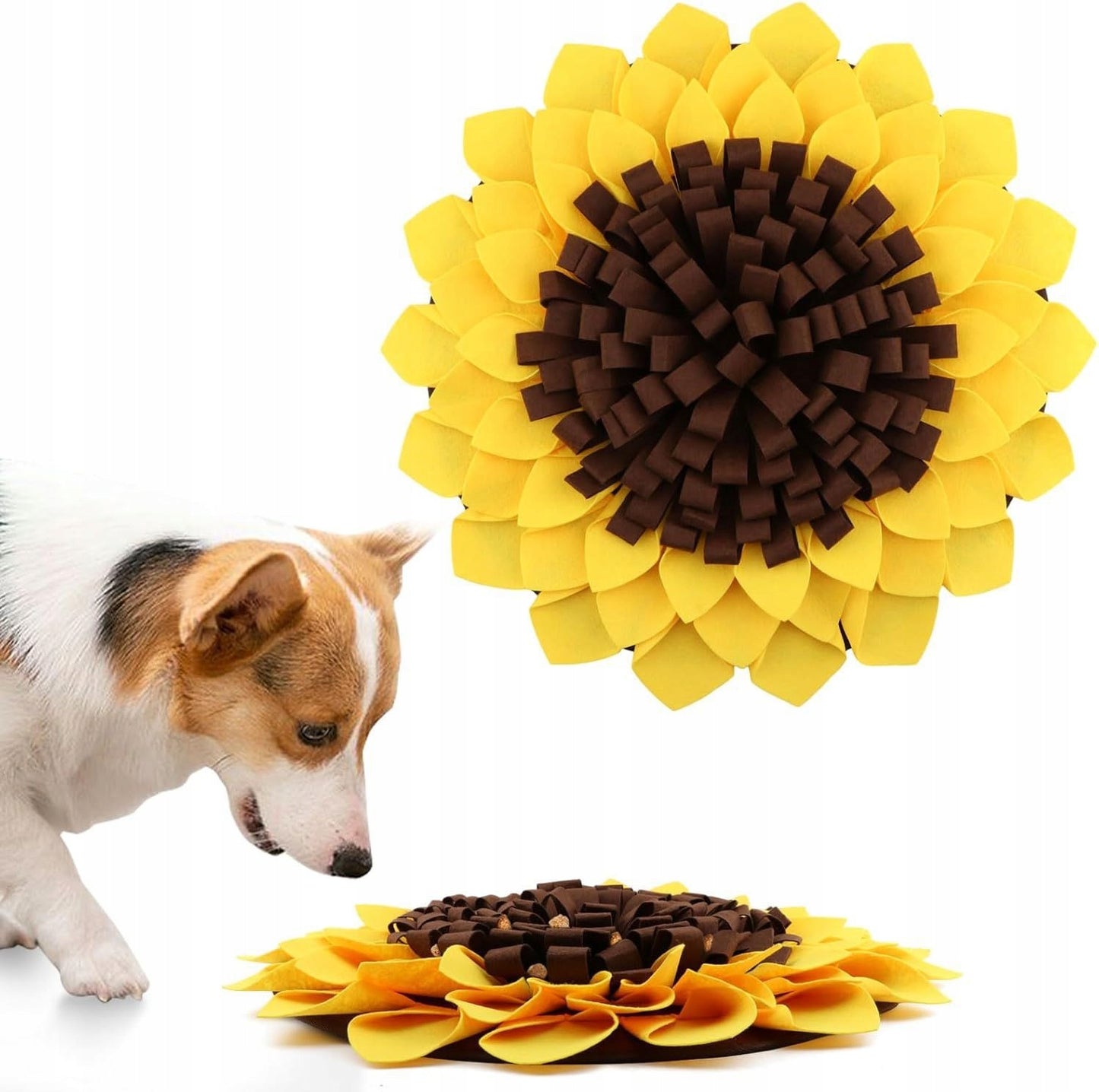 Mata węchowa dla psa, zabawka slowfood edukacyjna na smaczki - żółta