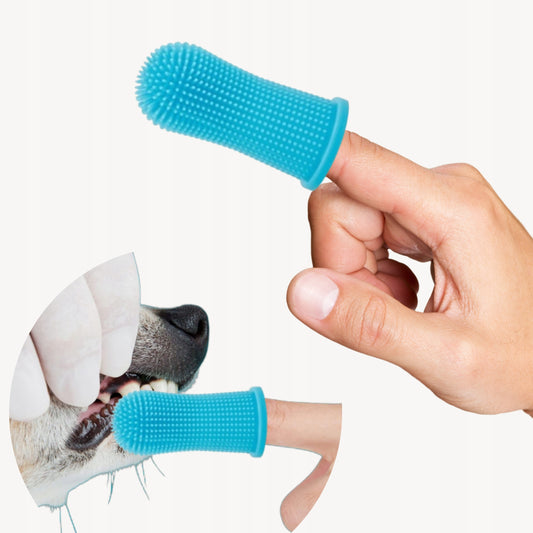 Silikonowa szczoteczka do zębów dla psa, kota - błękitna