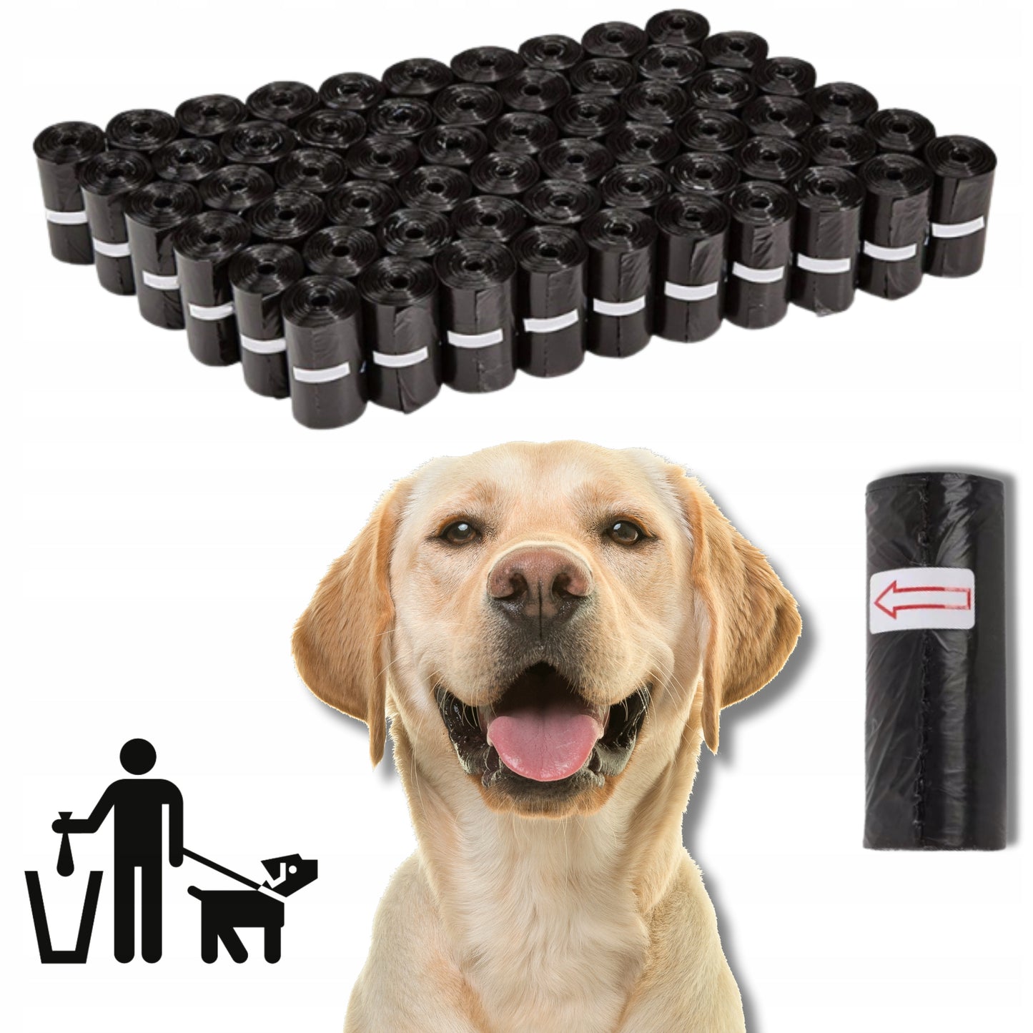 Woreczki na psie odchody czarne - 1000szt