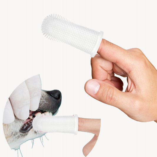 Silikonowa szczoteczka do zębów dla psa, kota - biała