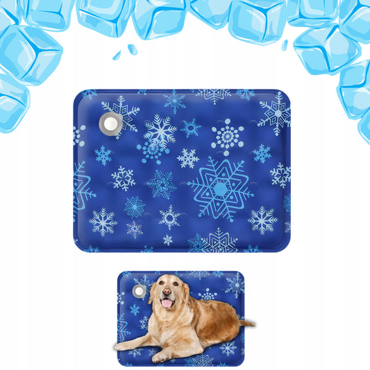 Mata chłodząca 90x60cm dla psa i kota na lato żelowa wodoodporna - niebieska